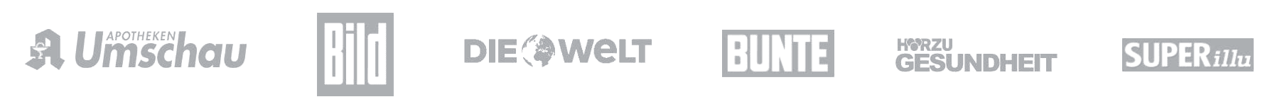 Bekannt aus: Apotheken Umschau, Bild, Die Welt, Bunte, Hörzu Gesundheit, SUPERillu