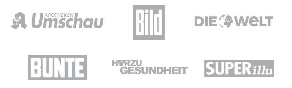 Bekannt aus: Apotheken Umschau, Bild, Die Welt, Bunte, Hörzu Gesundheit, SUPERillu