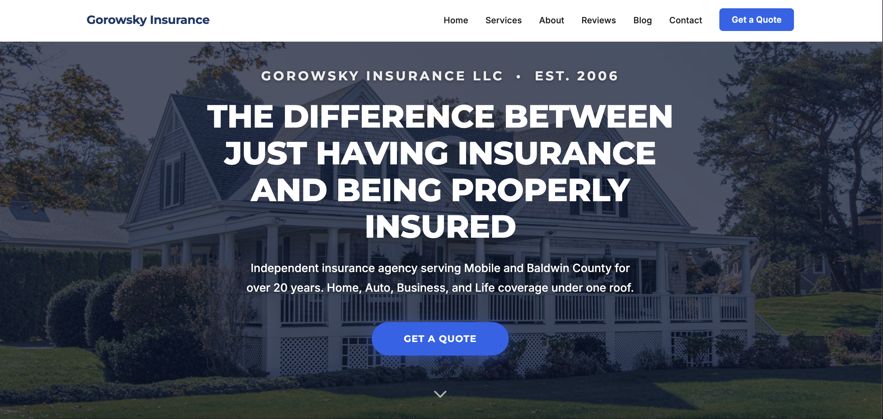 Gorowsky Insurance website