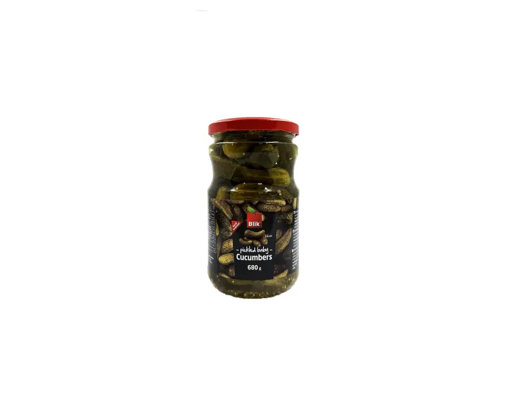 Gurķi marinēti pipargurķīši kornišoni 680ml, BLIK 