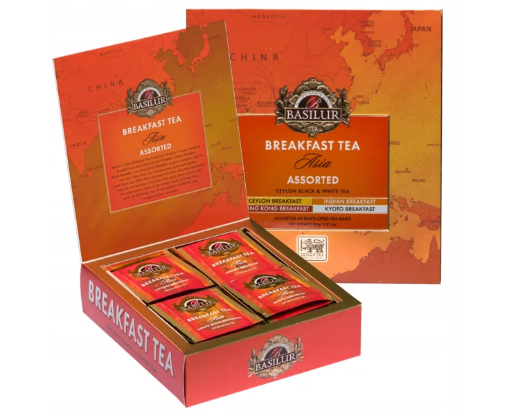 Чёрный чай English Breakfast Asia, ассортимент, 40×2 г, Basilur