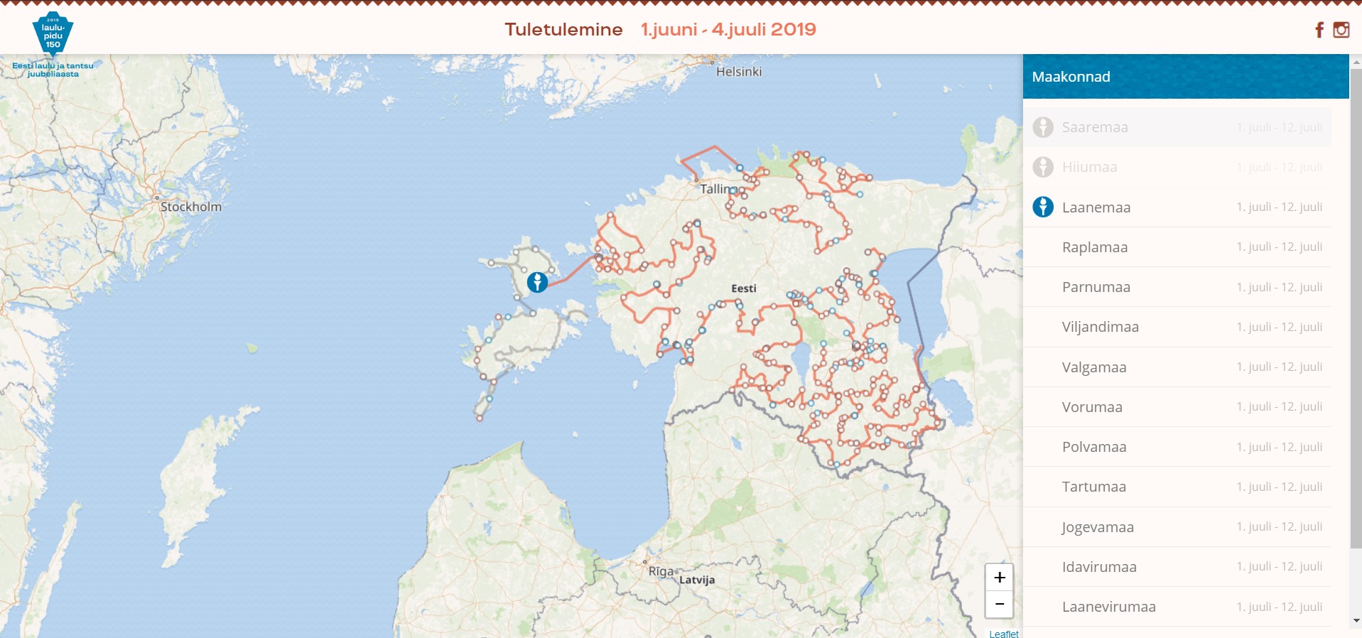 Tule tulemine 2019 veebiprototüübi vaade