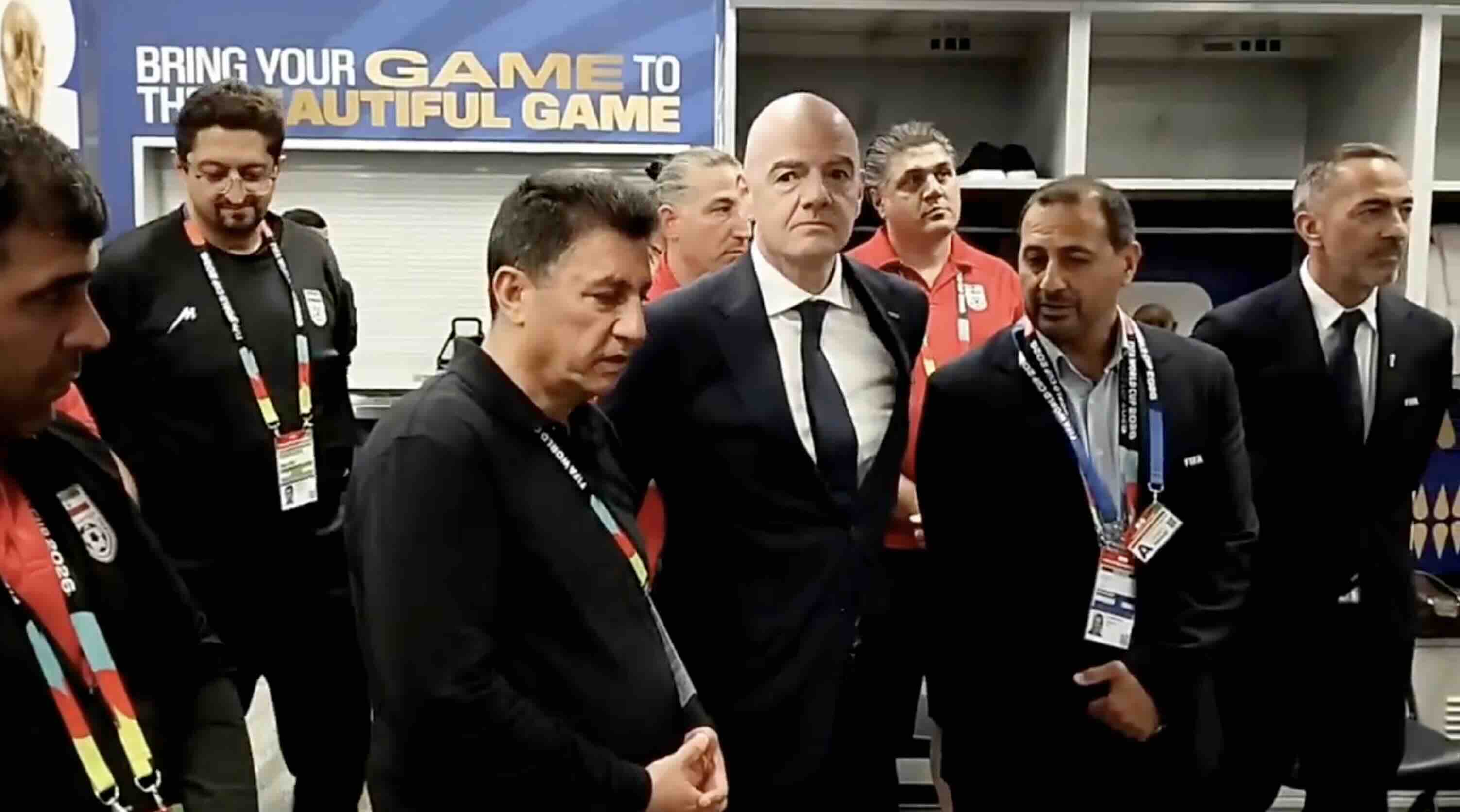 FIFA President Gianni Infantino with the Iranian national team