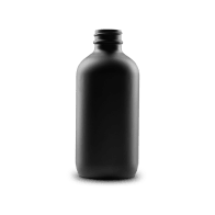 8-oz-black-frosted-glass-boston-round-bottle-28-400-neck-finish