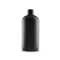 16-oz-black-frosted-glass-boston-round-bottle-28-400-neck-finish