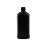 16-oz-black-uv-glass-boston-round-bottle-28-400-neck-finish