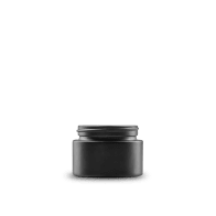 1-oz-black-frosted-glass-cylinder-low-profile-jar-48-400-neck-finish