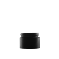 1-7-oz-black-frosted-glass-cylinder-low-profile-jar-53-400-neck-finish