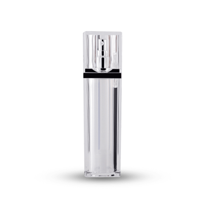 100 ml Clear Square Acrylic (PMMA) Airless Bottle w/ Silver Mist