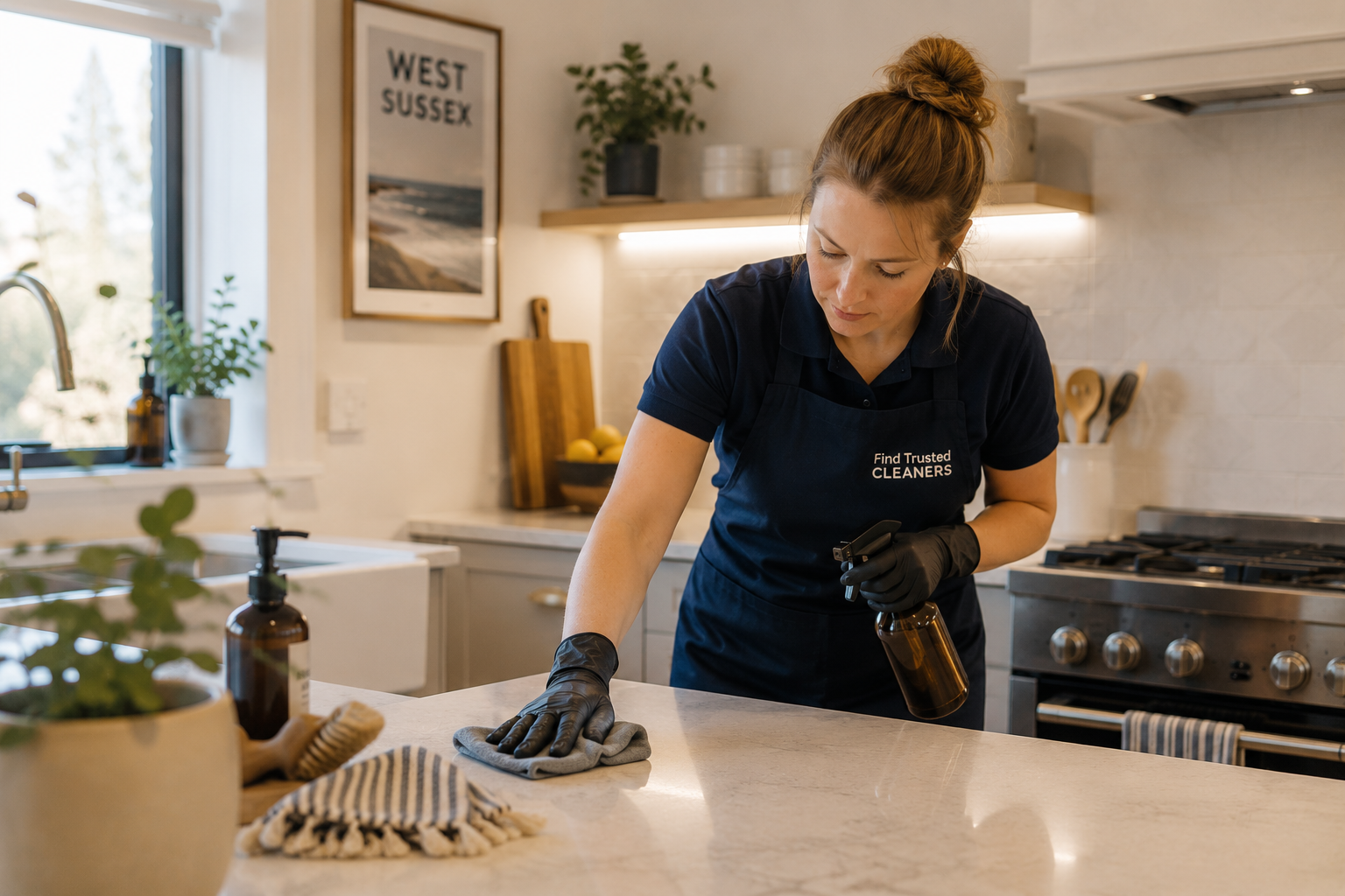 Deep cleaning service taking place in a family home in West Sussex