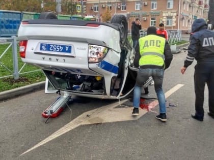 В Казани задержали нарушителя, в погоне за которым перевернулся автомобиль ДПС