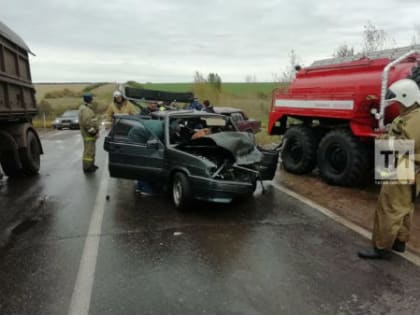 В Татарстане лоб в лоб столкнулись две легковушки, есть пострадавшие (ФОТО)