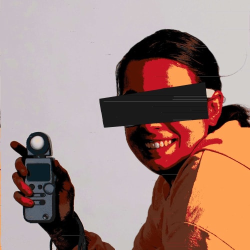 a heavily distorted image of 'Cass'