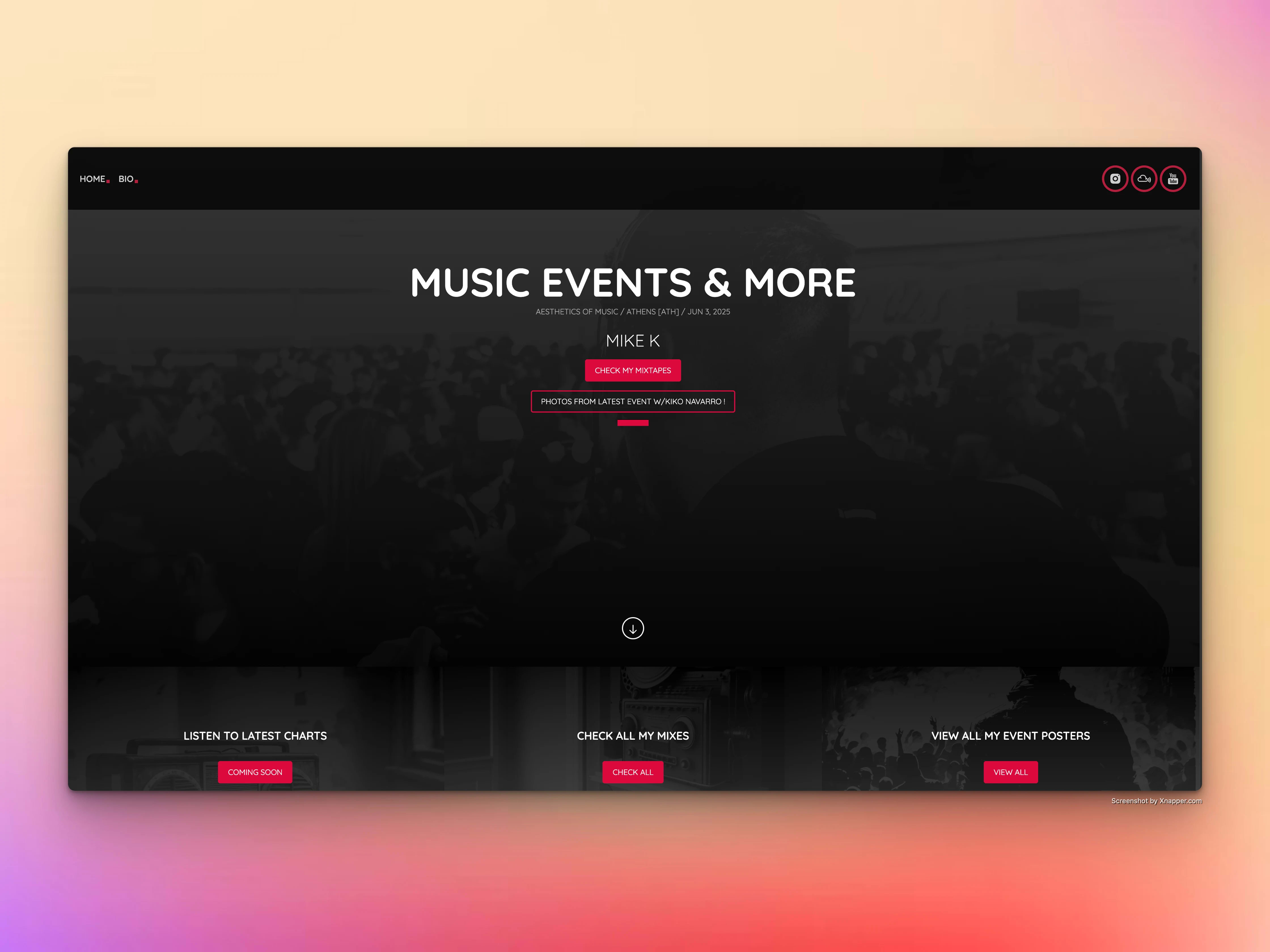 DJ website with Music Charts and Music Player screenshot 3