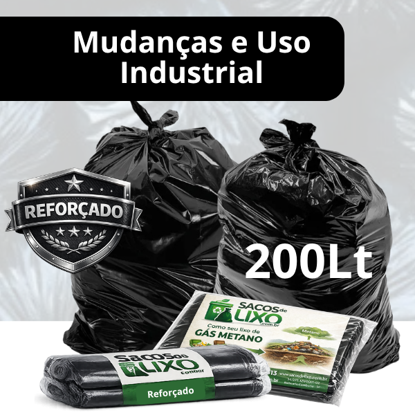 Saco 200L (Industrial) — 10 unidades (Tanque de Guerra - 0.20 micras)