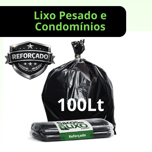 Saco 100L (Lixo Pesado) — 15 unidades (Ultra Reforçado)