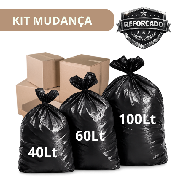 Kit Mudança — 35 Sacos Reforçados + 02 Industriais 200L