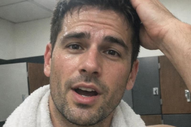 Gym locker room, towel, clean hairline