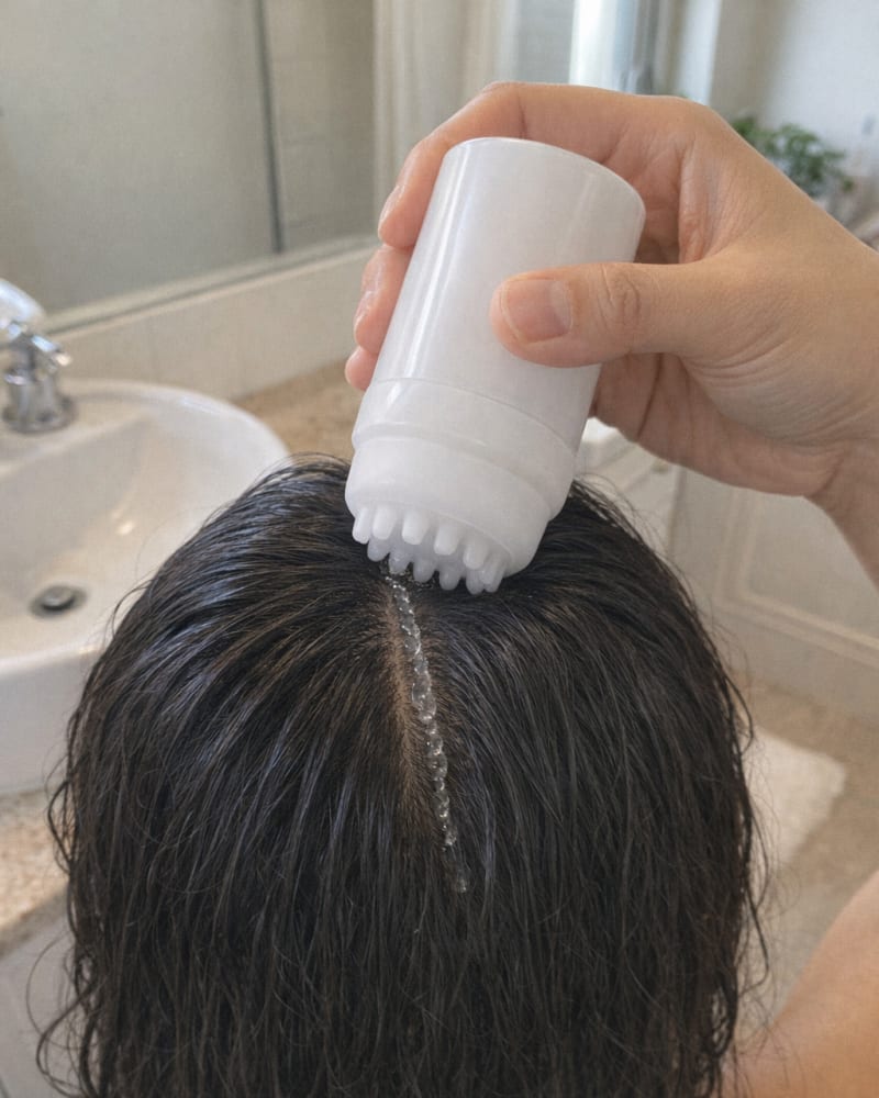 Apply the wash onto the scalp