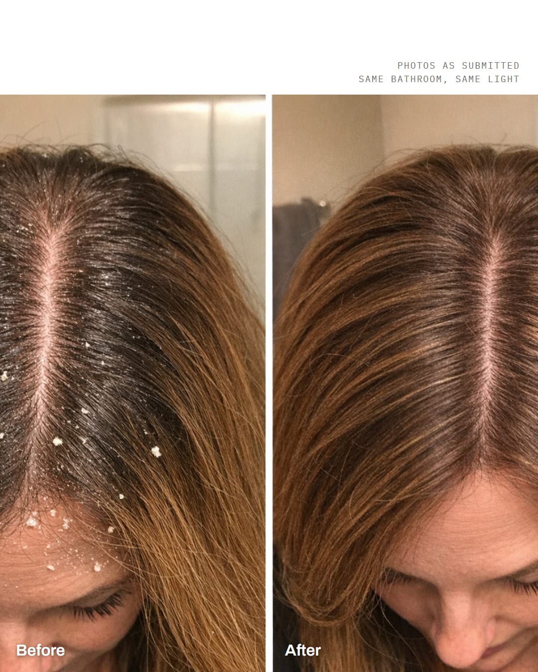 Her part, before and after