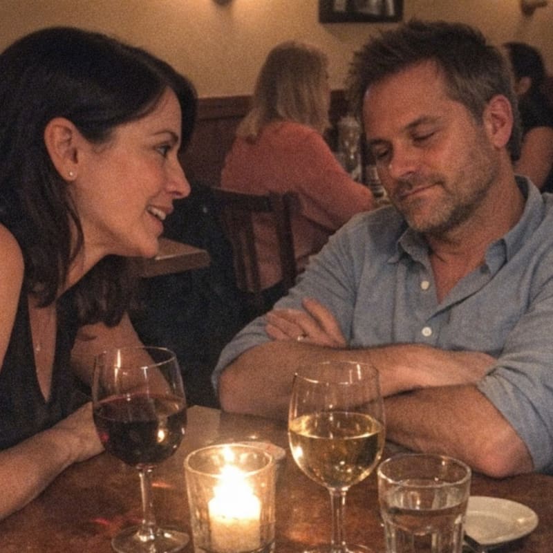 A first date, his eyes on her hair