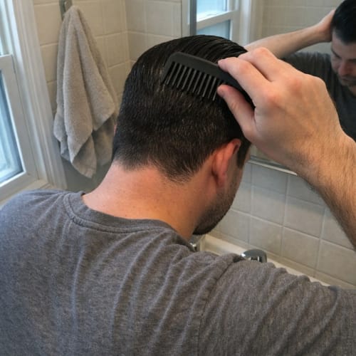 Comb through dry hair before the water