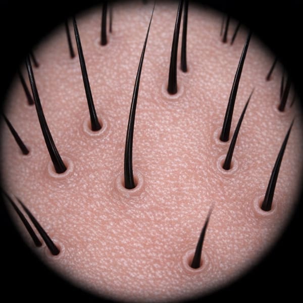 Same scalp, night 30: clean openings