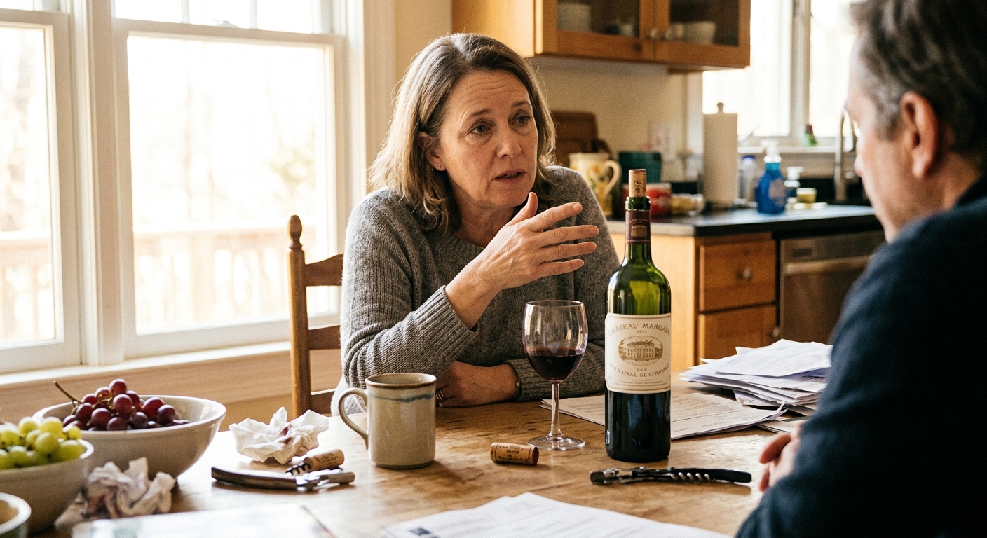 Editorial photograph illustrating: "The Wine Was Never the Problem".