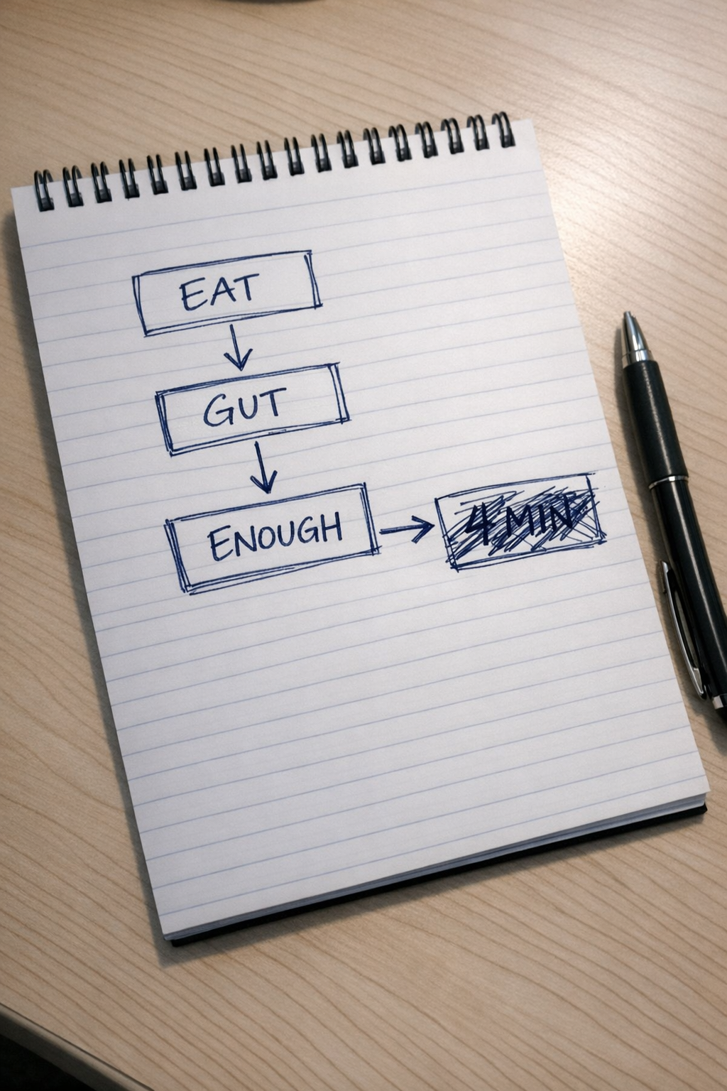 A pen sketch of the appetite loop on a notepad