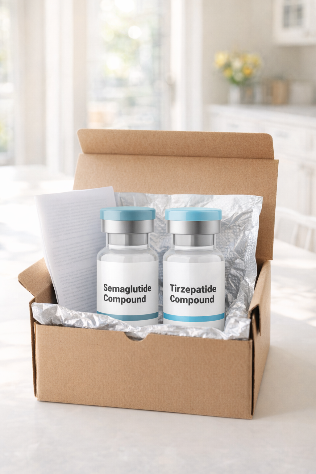 How it arrives: pharmacy-labeled, in the box