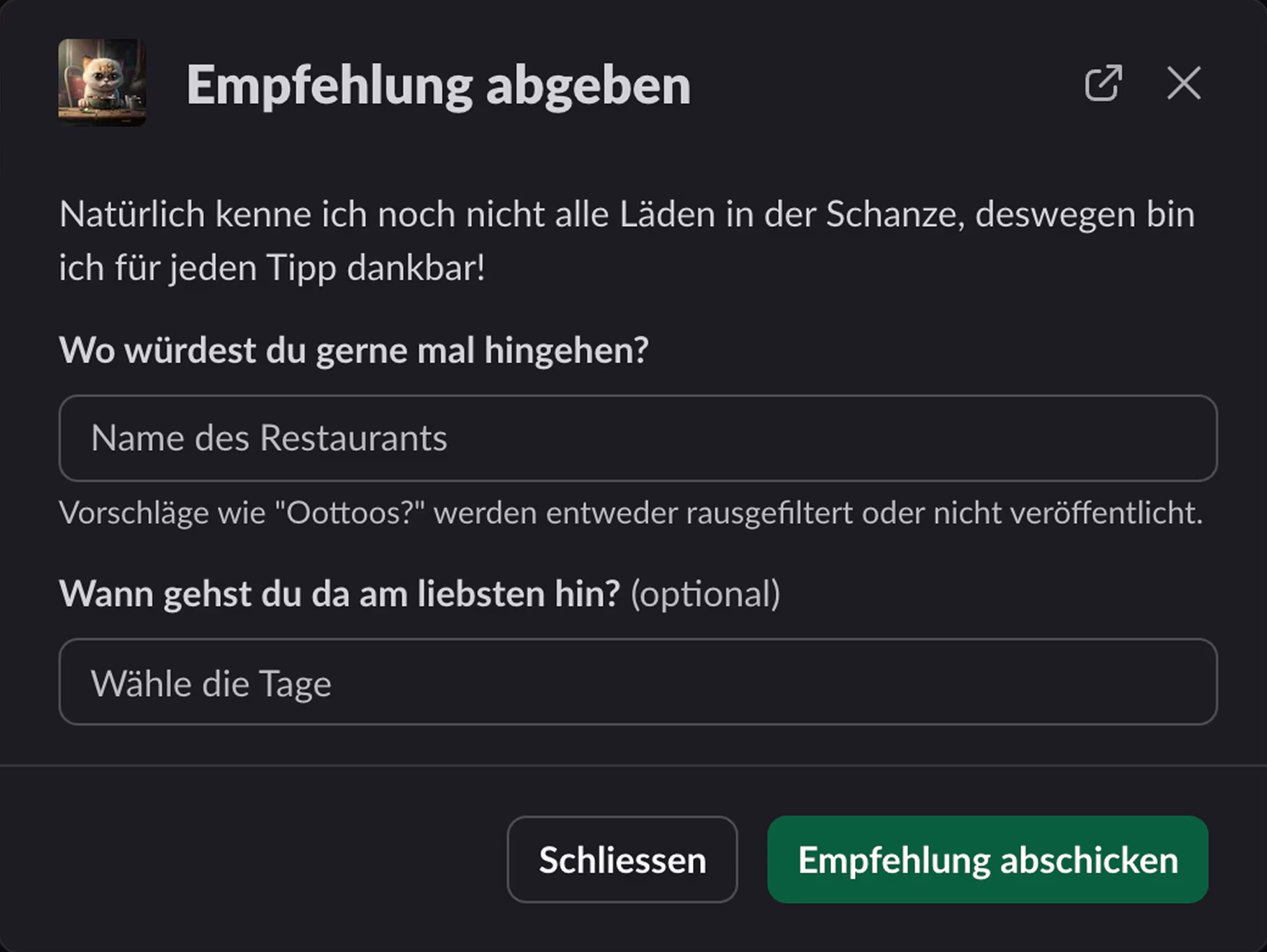 Recommendation overlay