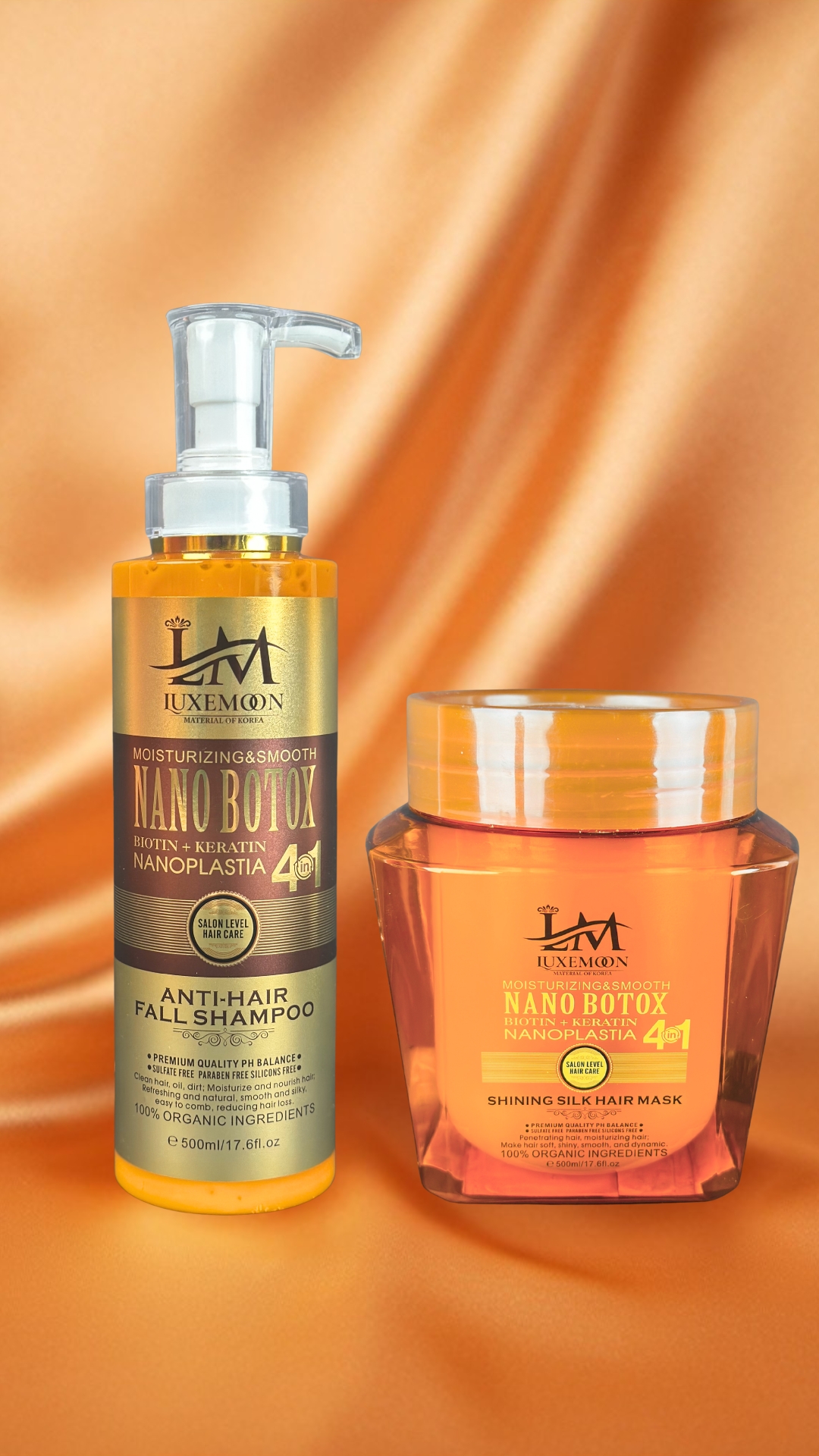 Shining Silk Hair Mask | LuxeMoon Nano Botox 4-in-1 | LuxeMoon