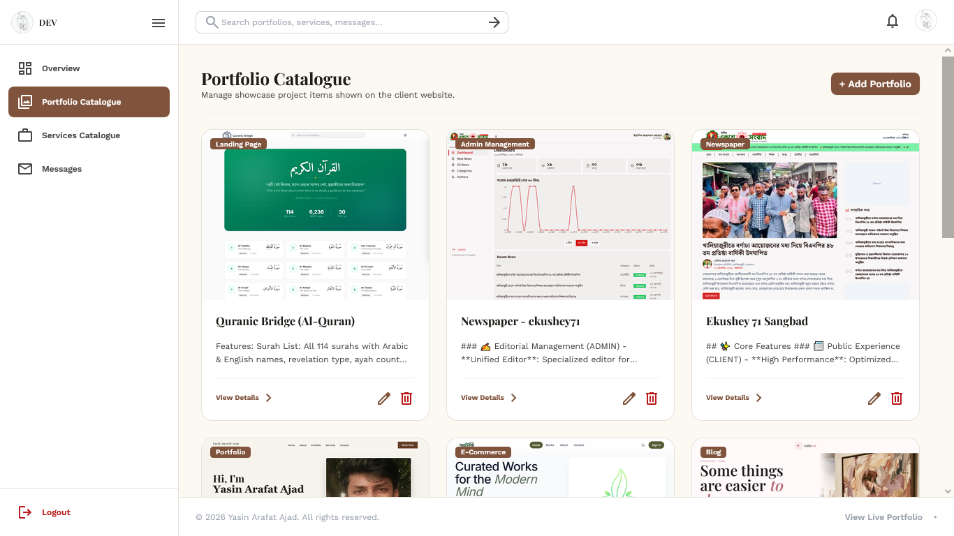 Portfolio Admin Panel - 2