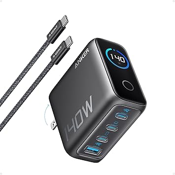 Anker A2697 140W 4 Port Şarj Cihazı, Koyu Gri