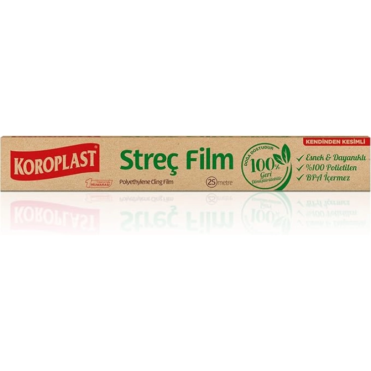 Koroplast Streç Film 30 cm x 25 mt, Şeffaf