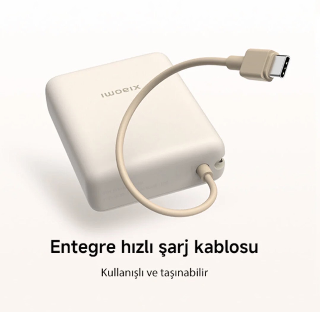 Xiaomi Xiaomi 33W Powerbank 10000Mah Yüksek Hızlı Dahili Kablo Kompakt Tasarım