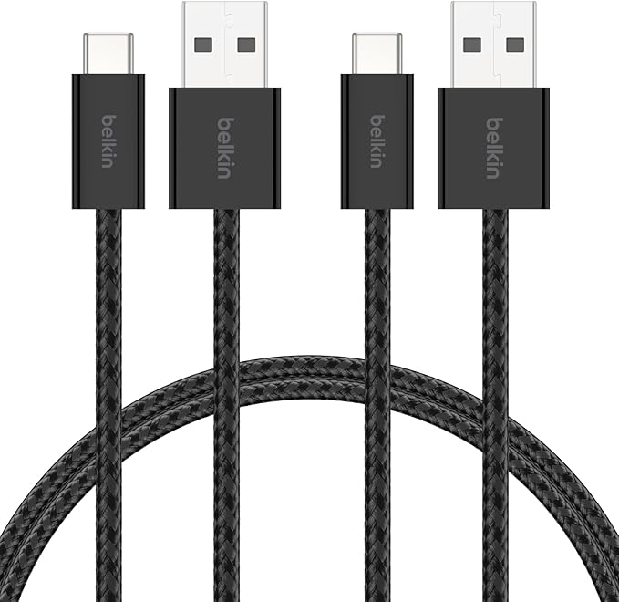 Belkin 2'li Örgülü USB-A - USB-C Kablo, 1,5 m, 15 W