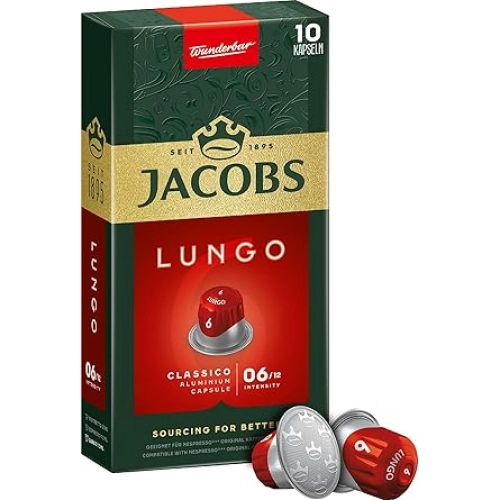 Jacobs - Lungo 6 Classico - Espresso Kapsülleri - 10 alüminyum kapsül
