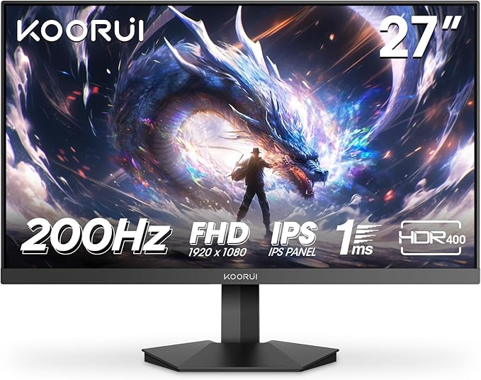 Koorui G2711P 27 İnç Monitör, 200Hz Oyun Monitörü, IPS FHD 1080p