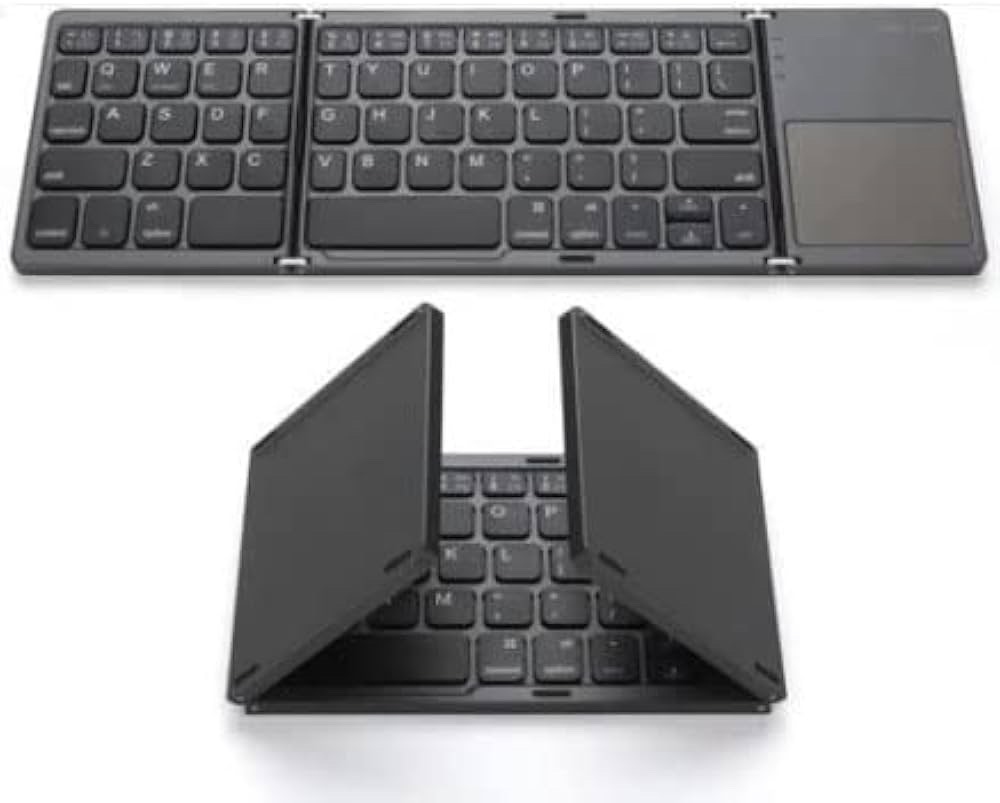 coverzone Bluetooth Klavye 3 Katmanlı Katlanabilir Portatif Klavye