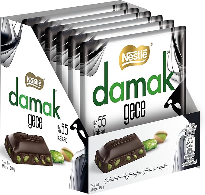 Nestlé Damak Gece Antep Fıstıklı Bitter Çikolata 6 Adet x 60 G