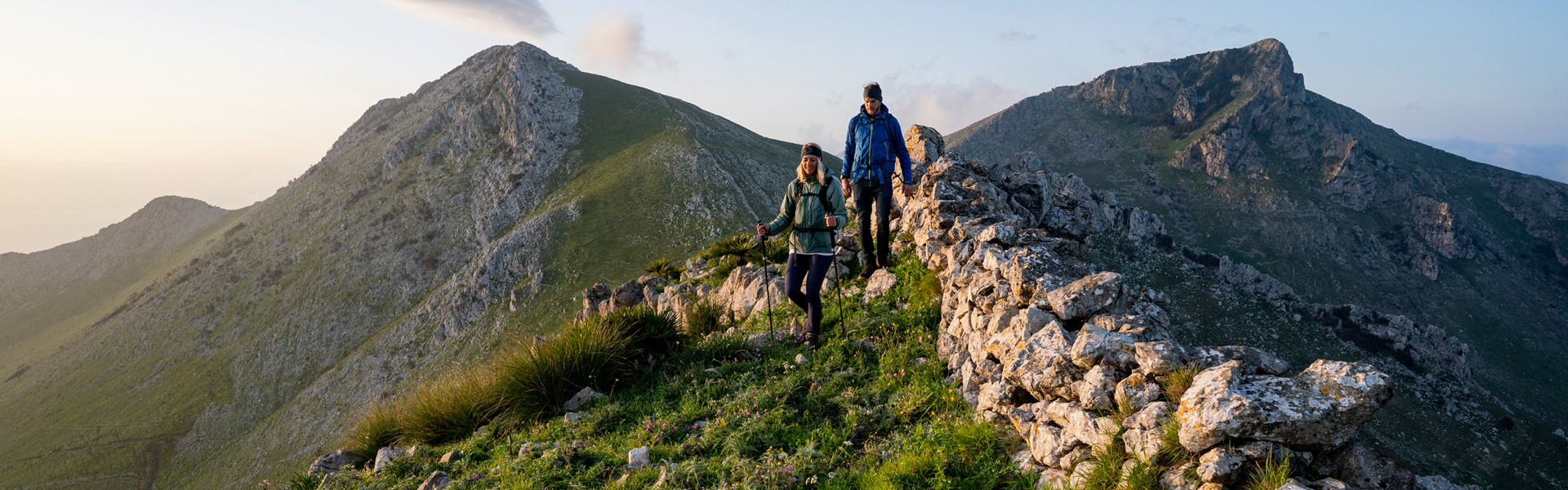 Wanderszene am Monte Sauci, Sizilien, Italien.