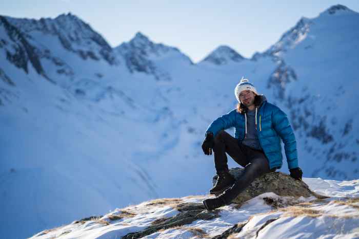 Winterwanderszene Hohe Mut, Oetztaler Alpen, Tirol, Oesterreich.