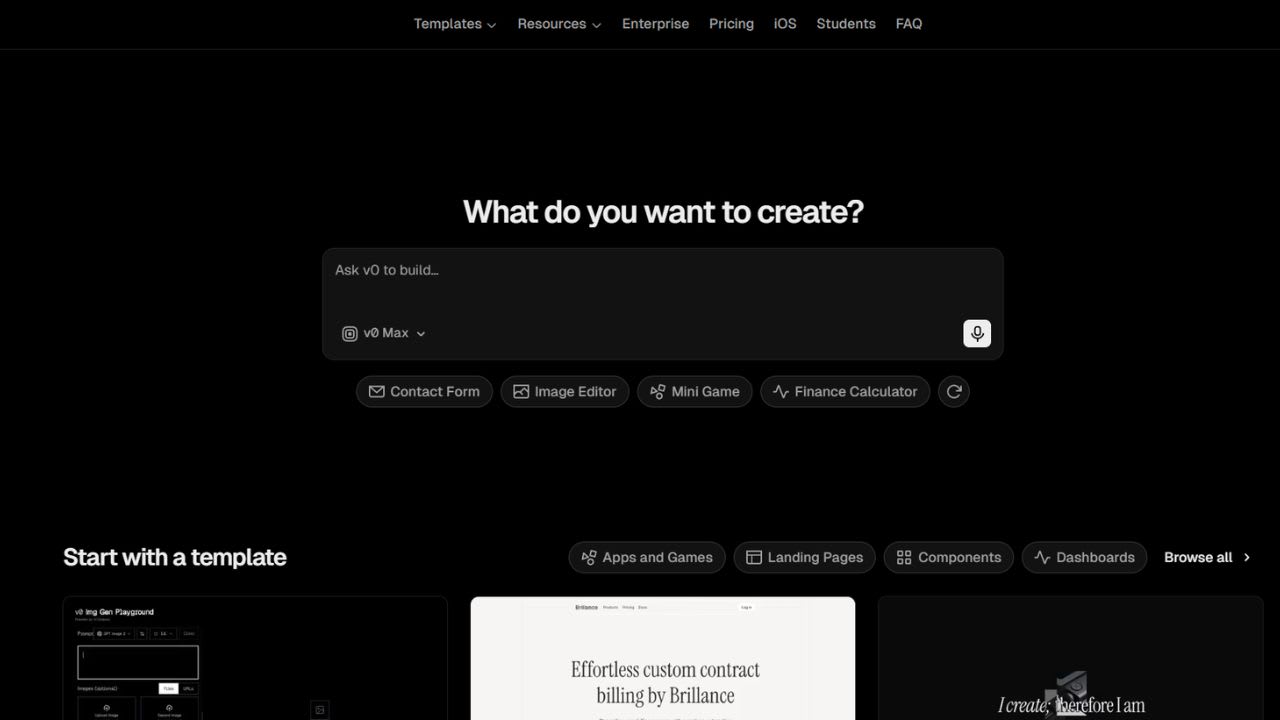 v0 by Vercel screenshot 1
