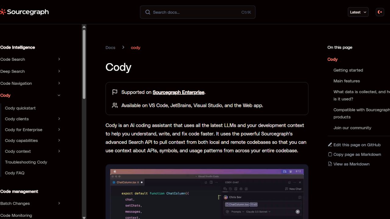 Sourcegraph Cody screenshot 1