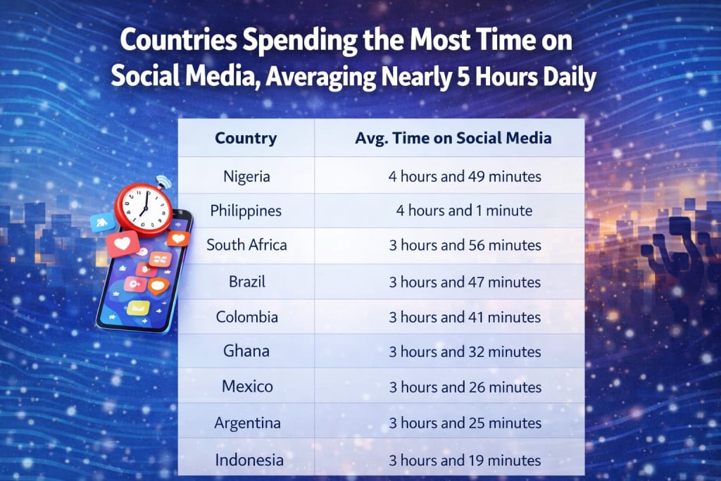 Nigerians Spend the Most Time on Social Media, Averaging Nearly 5 Hours Daily