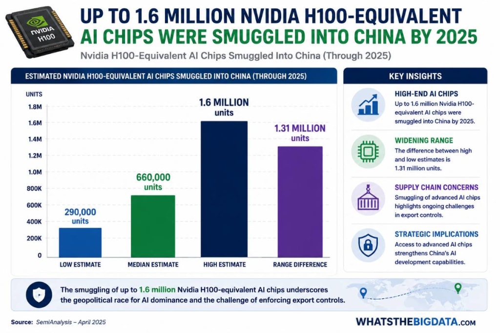Up to 1.6 Million Nvidia H100-Equivalent AI Chips Were Smuggled Into China by 2025
