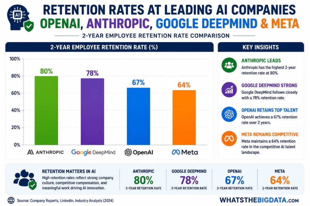 Retention Rates at OpenAI, Anthropic, Google and Meta