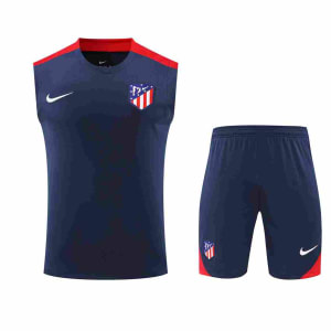 Atletico Madrid Training Kit Sleeveless Blue Red 24 25