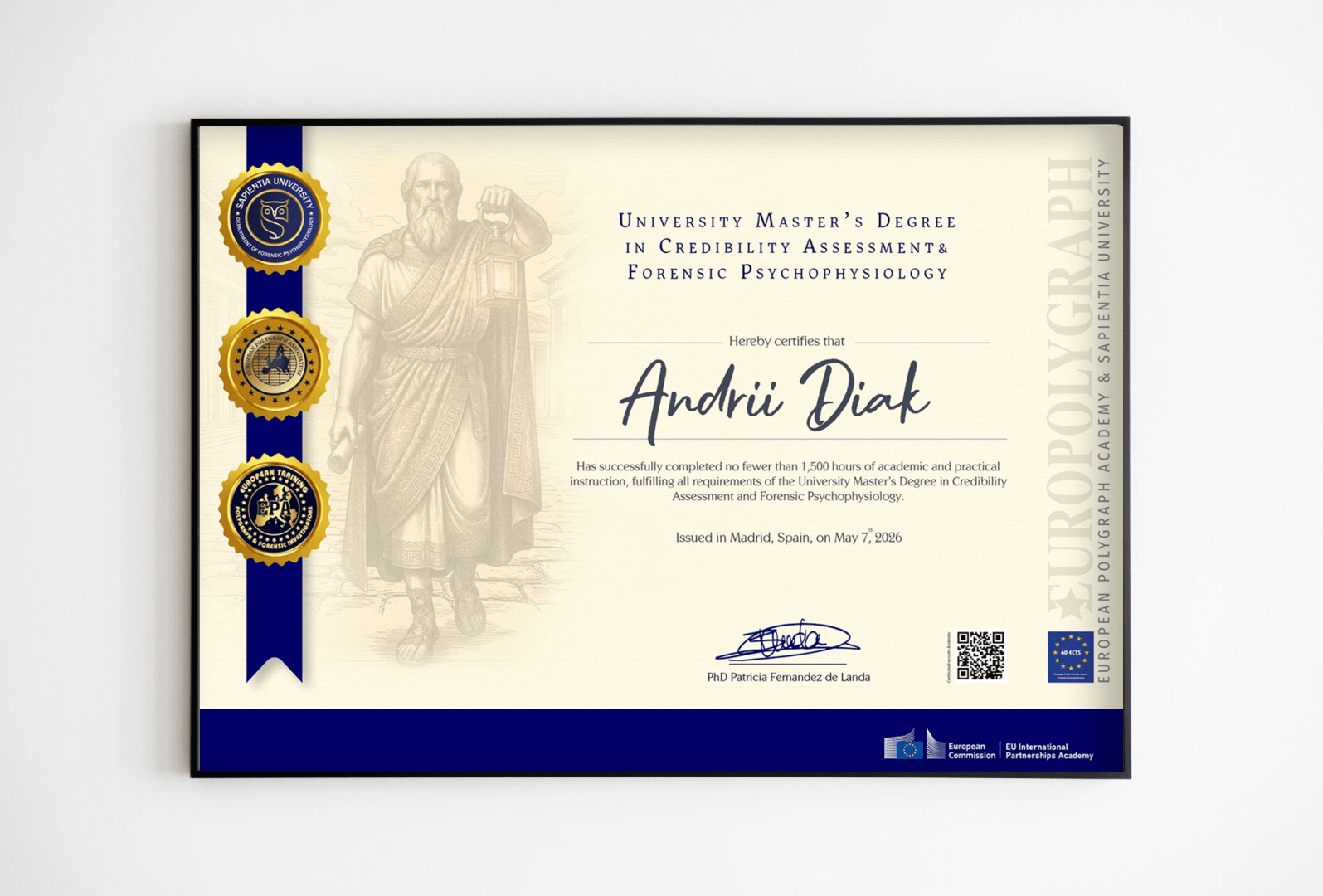 EPA & Sapientia University   Master's Degree, Master's Degree in Credibility Assessment and Forensic Psychophysiology